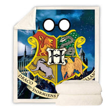 Load image into Gallery viewer, Harry Potter Hogwarts throw blanket