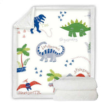 Load image into Gallery viewer, Cartoon Dinosaurs Throw Blanket