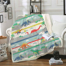 Load image into Gallery viewer, Cartoon Dinosaurs Throw Blanket for Adult Kids | Dinosaurs Blanket for Kids Gift