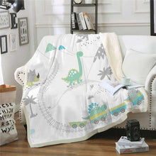 Load image into Gallery viewer, Cartoon Dinosaurs Blanket