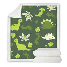 Load image into Gallery viewer, Cartoon Dinosaurs Throw Blanket