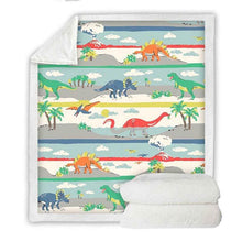 Load image into Gallery viewer, Cartoon Dinosaurs Throw Blanket for Adult Kids | Dinosaurs Blanket for Kids Gift