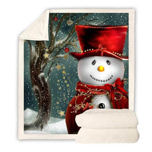 Load image into Gallery viewer, Snowman Fleece Blanket