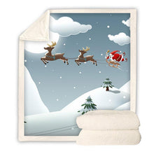 Load image into Gallery viewer, Blue Christmas Blanket | Christmas Fleece Throw Blanket for Adult and Kids