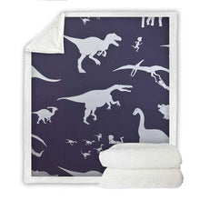 Load image into Gallery viewer, Dinosaurs Throw Blanket