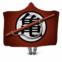Load image into Gallery viewer, Dragon Ball Hooded Blanket for Adult Kids Dragon Ball Z Fleece Hooded Blanket