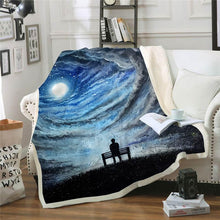 Load image into Gallery viewer, Galaxy Printed Velvet Plush Throw Blanket Galaxy Fleece Blanket for Adult Kids