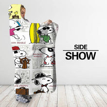 Load image into Gallery viewer, Snoopy Hooded Blanket Cartoon Dog Pattern Blanket for Adult Kids