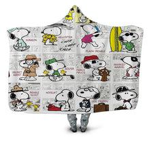 Load image into Gallery viewer, Snoopy Hooded Blanket Cartoon Dog Pattern Blanket for Adult Kids