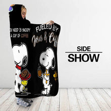 Load image into Gallery viewer, snoopy fleece hooded blanket