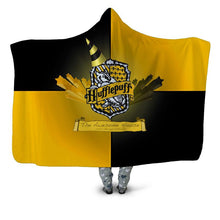 Load image into Gallery viewer, Harry Potter Hufflepuff Hooded Blanket for Adult Kids Christmas Gift