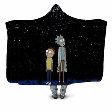 Load image into Gallery viewer, Rick And Morty Hooded Blanket |  Rick &amp; Morty Fleece Cartoon Hooded Blanket  for Adults Kids