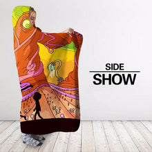 Load image into Gallery viewer, Rick and Morty Hooded Blanket |  Rick and Morty Fleece Cartoon Hooded Blanket  for Adults Kids