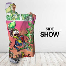 Load image into Gallery viewer, Rick and Morty Hooded Blanket |  Rick&amp;morty Fleece Cartoon Hooded Blanket  for Adults Kids