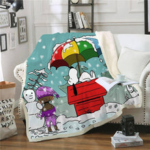 Load image into Gallery viewer, Snoopy Fleece Throw Blanket