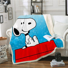 Load image into Gallery viewer, Snoopy Fleece Throw Blanket