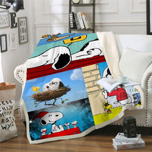 Load image into Gallery viewer, Snoopy Fleece Throw Blanket Anime Plush Blanket for Adult Kids