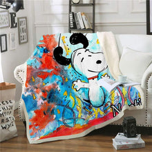 Load image into Gallery viewer, Snoopy Fleece Throw Blanket