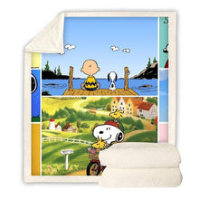 Load image into Gallery viewer, Snoopy Fleece Throw Blanket