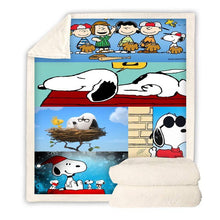 Load image into Gallery viewer, Snoopy Fleece Throw Blanket Anime Plush Blanket for Adult Kids