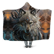 Load image into Gallery viewer, Warrior Wolf Hooded Blanket