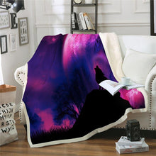Load image into Gallery viewer, Wolf Throw Blanket | Animal Wolf Fleece Blanket for Adult Kids