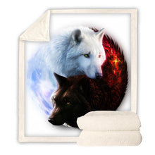 Load image into Gallery viewer, Wolf Throw Blanket for Adult Kids Animal Wolf Fleece Blanket