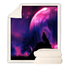 Load image into Gallery viewer, Wolf Throw Blanket | Animal Wolf Fleece Blanket for Adult Kids