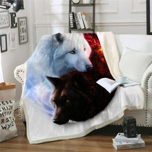 Load image into Gallery viewer, Wolf Throw Blanket for Adult Kids Animal Wolf Fleece Blanket