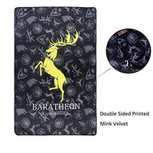 Load image into Gallery viewer, Game of Thrones Baratheon Double Sided Printed Mink Velvet Throw Blanket for Adults&amp;Kids