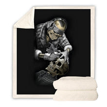 Load image into Gallery viewer, skull throw blanket