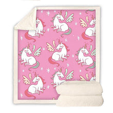 Load image into Gallery viewer, Pink Unicorn Blanket for Adult Kids | Unicorn Fleece Throw Blanket